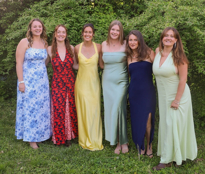the six young women who make up the Edge of the Atlantic canoe expedition team